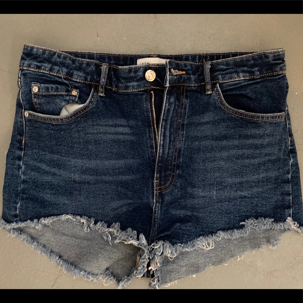 Zara high rise cut off jean shorts